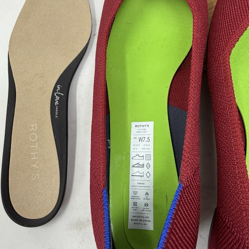 Rothys The High Point Pointed Toe Heels Autumn Red Career Office Womens 7.5 - Picture 9 of 9